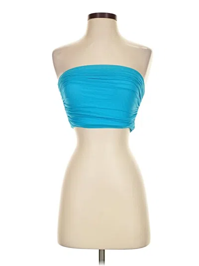 Pre-owned Shein Sleeveless Top Teal Strapless Neckline Tops