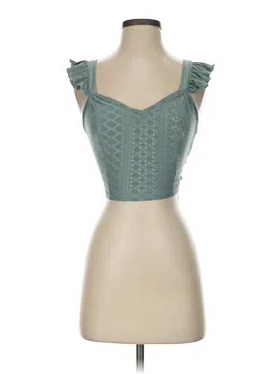 Shein Sleeveless Top Teal Sweetheart Neckline Tops In Blue