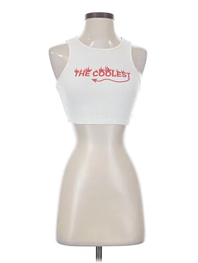 Pre-owned Shein Sleeveless Top White Halter Neckline Tops