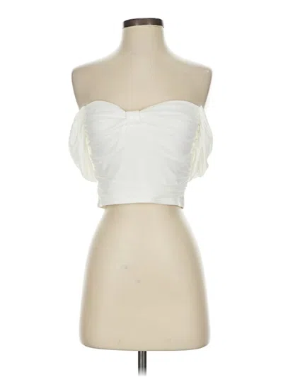 Pre-owned Shein Sleeveless Top White Strapless Neckline Tops