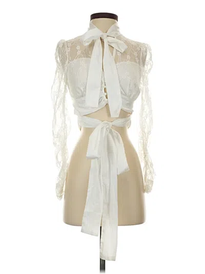 Pre-owned Shein Sleeveless Top White Tie Neck Tops