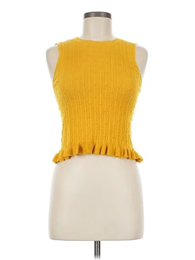 Pre-owned Shein Sleeveless Top Yellow Halter Neckline Tops