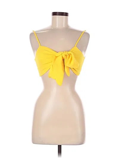 Pre-owned Shein Sleeveless Top Yellow Halter Neckline Tops