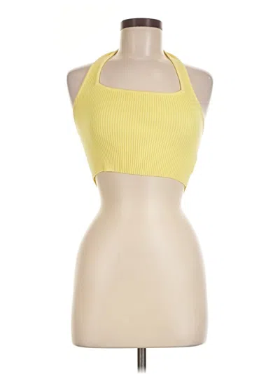 Pre-owned Shein Sleeveless Top Yellow Halter Neckline Tops