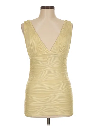Pre-owned Shein Sleeveless Top Yellow Plunge Neckline Tops