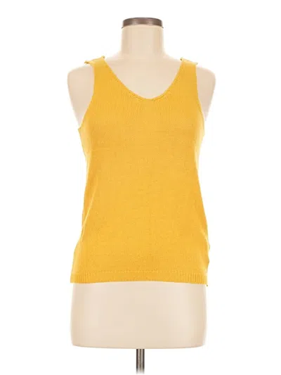 Pre-owned Shein Sleeveless Top Yellow Scoop Neck Tops