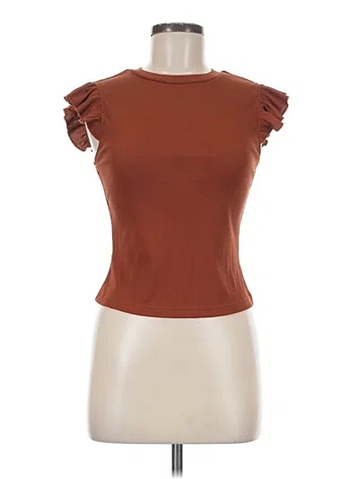 Pre-owned Shein Sleeveless T-shirt In Brown
