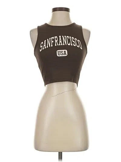 Pre-owned Shein Sleeveless T-shirt In Brown