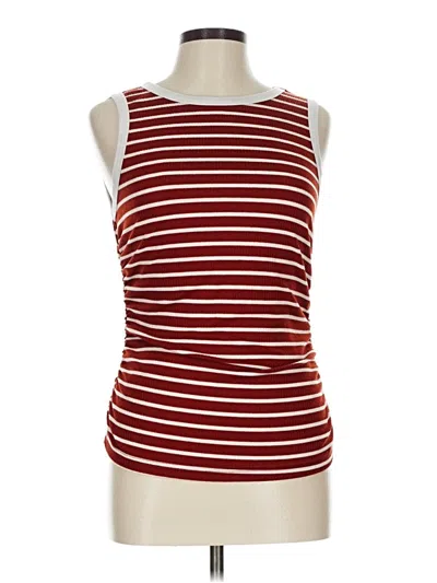 Pre-owned Shein Sleeveless T-shirt In Burgundy