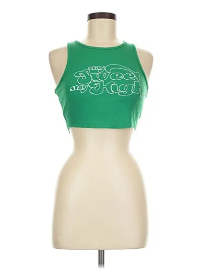 Pre-owned Shein Sleeveless T-shirt In Green
