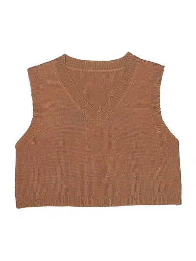 Pre-owned Shein Kids' Sweater Vest In Brown