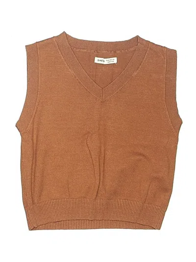 Pre-owned Shein Kids' Sweater Vest In Brown