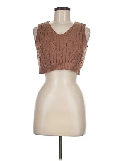 Pre-owned Shein Sweater Vest In Brown