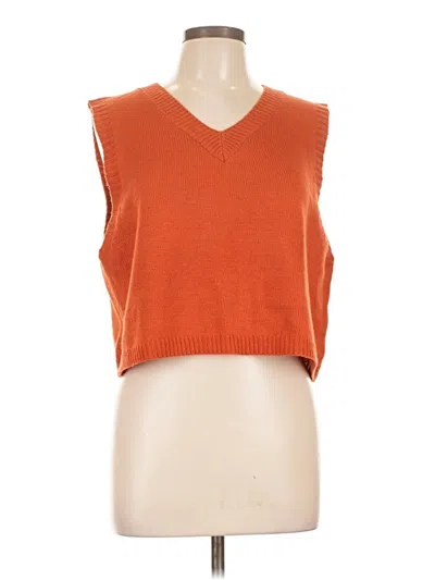 Pre-owned Shein Sweater Vest In Orange