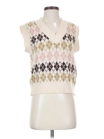 Pre-owned Shein Sweater Vest In White
