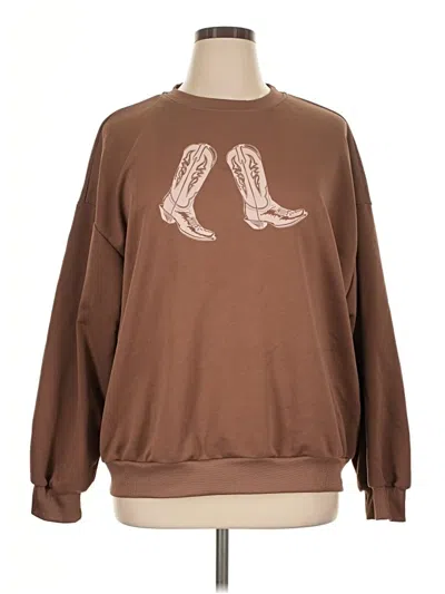 Pre-owned Shein Sweatshirt In Brown