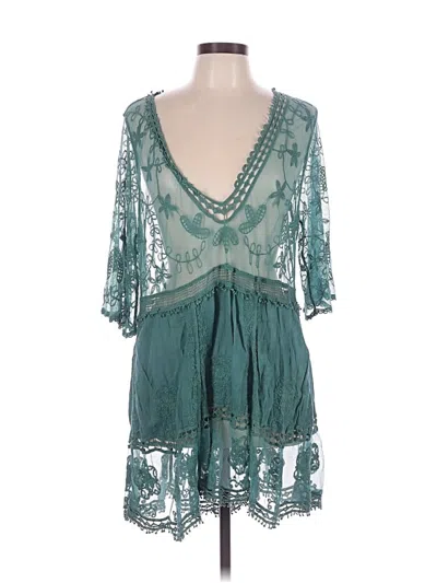 Pre-owned Shein Swimsuit Cover Up In Green