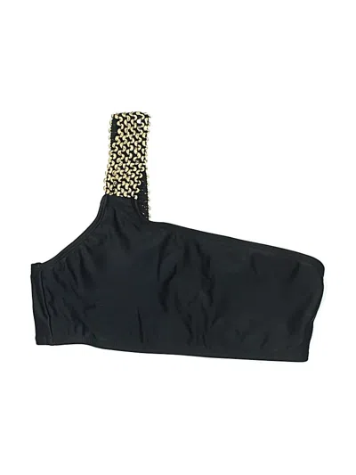 Pre-owned Shein Swimsuit Top Black Houndstooth Pattern Swimwear