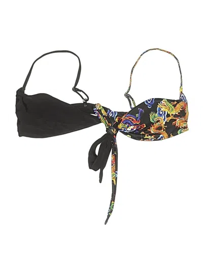 Pre-owned Shein Swimsuit Top Black Paisley Pattern Swimwear