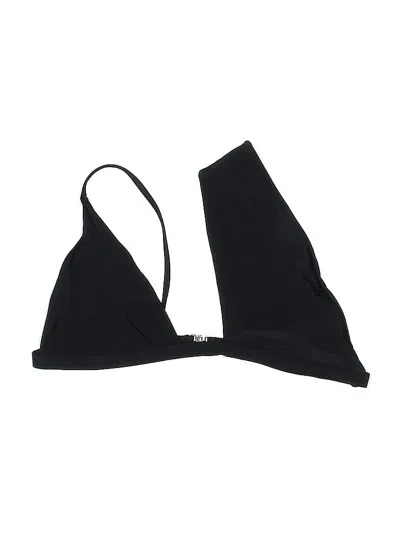 Pre-owned Shein Swimsuit Top Black Solid Pattern Swimwear