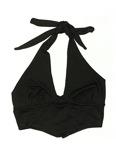 Pre-owned Shein Swimsuit Top Black Solid Pattern Swimwear