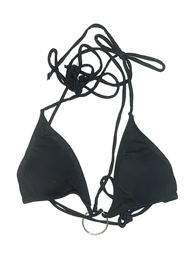 Pre-owned Shein Swimsuit Top Black Solid Pattern Swimwear