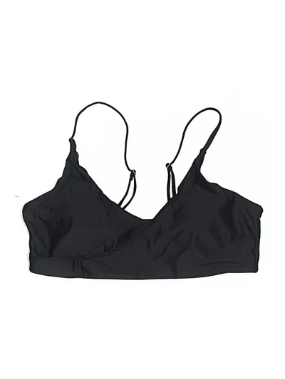 Pre-owned Shein Swimsuit Top Black Solid Pattern Swimwear
