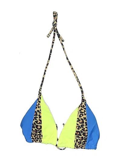 Pre-owned Shein Swimsuit Top Blue Animal Print Pattern Swimwear