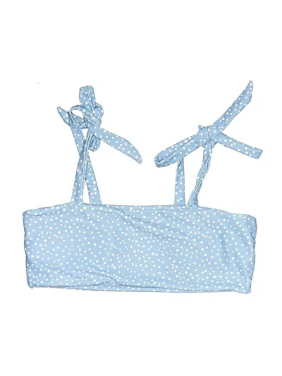 Pre-owned Shein Swimsuit Top Blue Polka Dots Pattern Swimwear