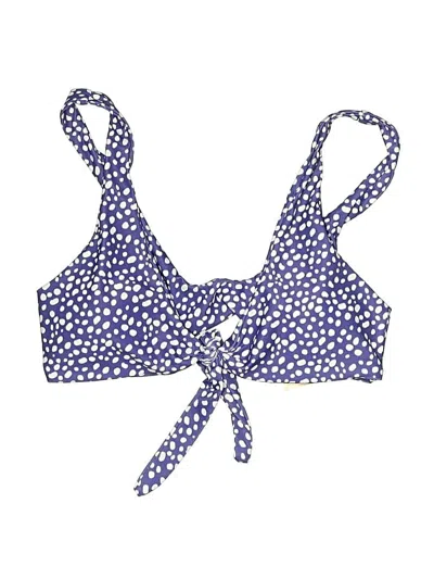 Pre-owned Shein Swimsuit Top Blue Polka Dots Pattern Swimwear