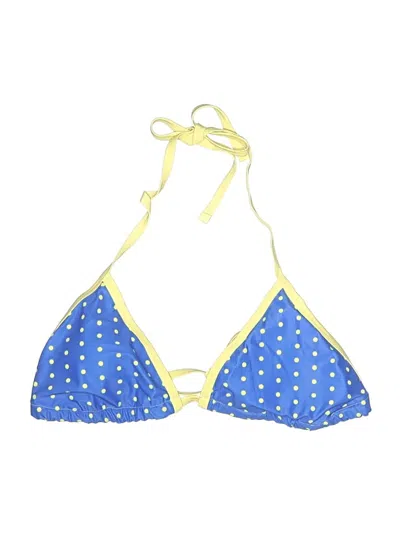 Pre-owned Shein Swimsuit Top Blue Polka Dots Pattern Swimwear