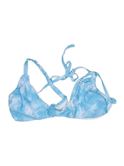 Pre-owned Shein Swimsuit Top Blue Tie-dye Pattern Swimwear