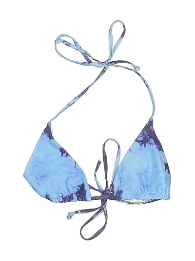 Pre-owned Shein Swimsuit Top Blue Tie-dye Pattern Swimwear