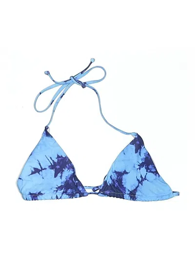 Pre-owned Shein Swimsuit Top Blue Tie-dye Pattern Swimwear