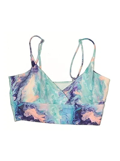 Pre-owned Shein Swimsuit Top Blue Tie-dye Pattern Swimwear