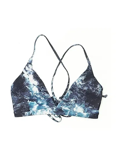 Pre-owned Shein Swimsuit Top Blue Tie-dye Pattern Swimwear