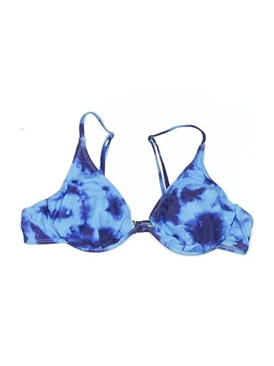 Pre-owned Shein Swimsuit Top Blue Tie-dye Pattern Swimwear