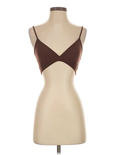 Pre-owned Shein Swimsuit Top Brown Sweetheart Neckline Swimwear