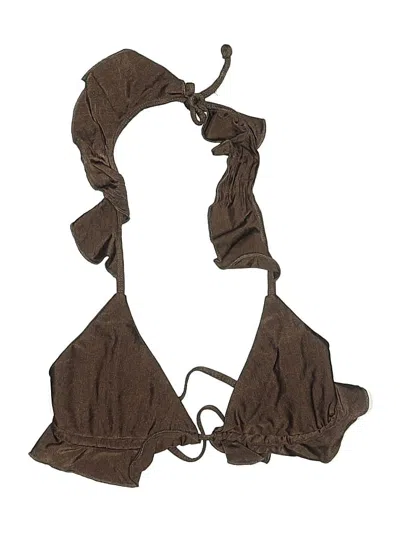 Pre-owned Shein Swimsuit Top Brown Swimwear