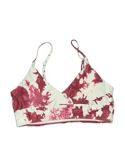 Pre-owned Shein Swimsuit Top Burgundy Tie-dye Pattern Swimwear