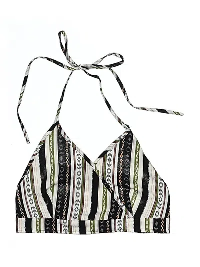Pre-owned Shein Swimsuit Top Gray Print Pattern Swimwear