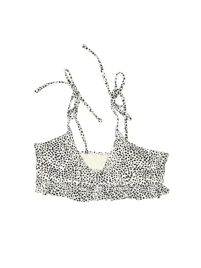Pre-owned Shein Swimsuit Top Ivory Print Pattern Swimwear