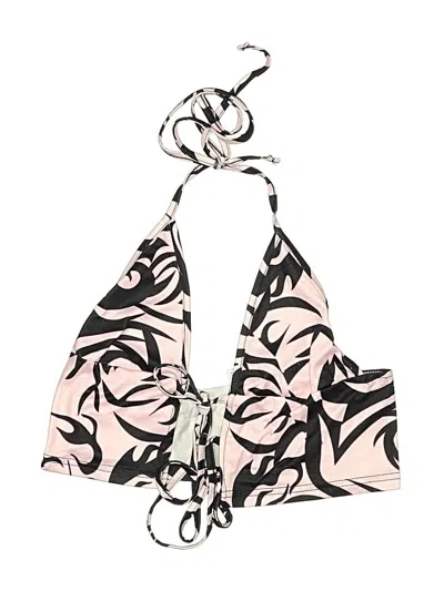 Pre-owned Shein Swimsuit Top Pink Print Pattern Swimwear