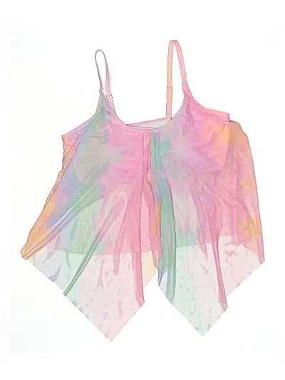 Pre-owned Shein Swimsuit Top Pink Tie-dye Pattern Swimwear