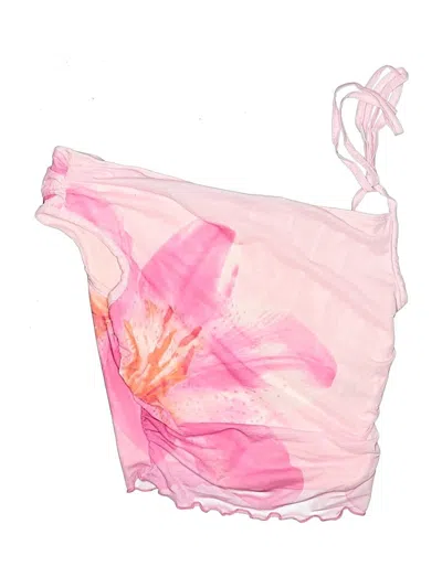 Pre-owned Shein Swimsuit Top Pink Tie-dye Pattern Swimwear