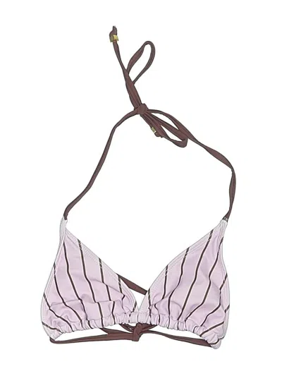 Pre-owned Shein Swimsuit Top Purple Stripes Pattern Swimwear