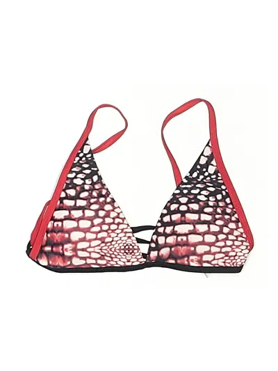 Pre-owned Shein Swimsuit Top Red Graphic Pattern Swimwear