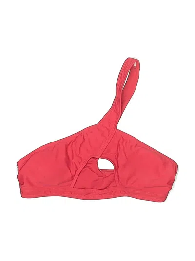 Pre-owned Shein Swimsuit Top Red Solid Pattern Swimwear