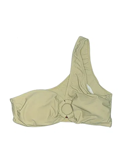 Pre-owned Shein Swimsuit Top Tan Solid Pattern Swimwear