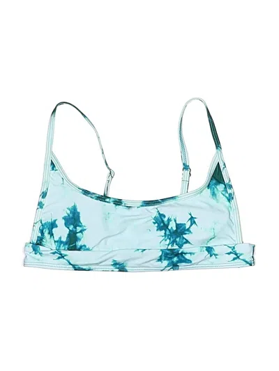 Pre-owned Shein Swimsuit Top Teal Floral Pattern Swimwear